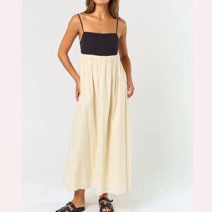 Lalavon Contrast Cotton Maxi Dress size S